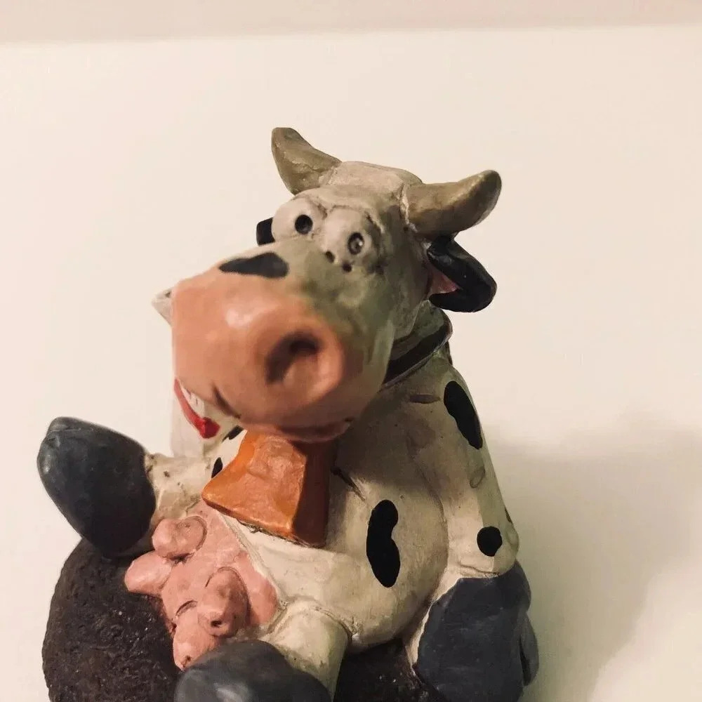 Vintage BFD Cow Figure Milk Carton Resin 2.5 Inch Tall - Picture 3 of 13